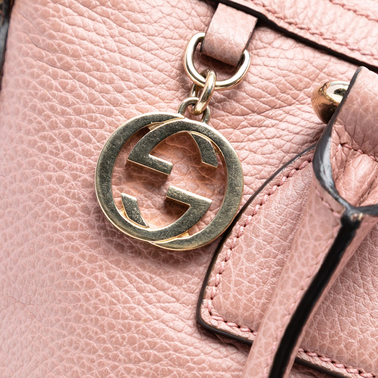 Gucci Dollar Calfskin GG Charm Satchel Roze