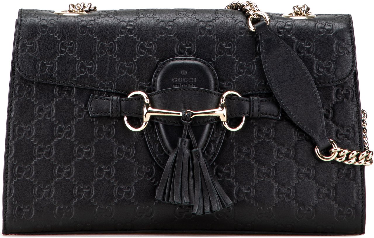 Gucci Medium Guccissima Emily Shoulder Bag Zwart