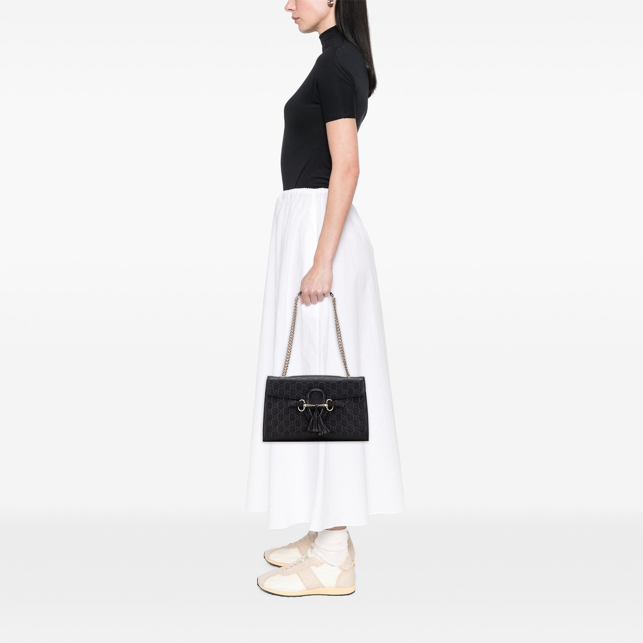 Gucci Medium Guccissima Emily Shoulder Bag Zwart