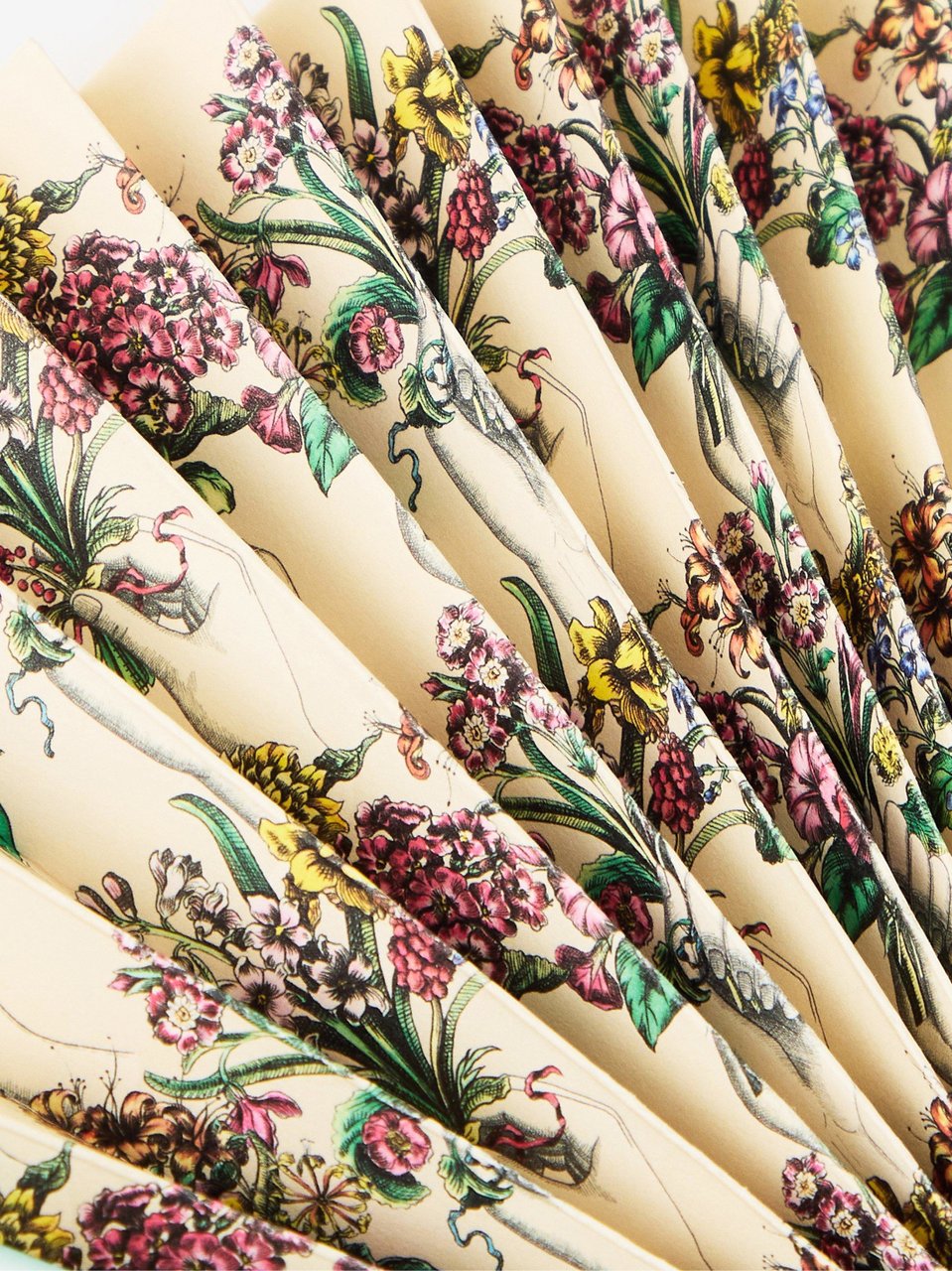 Gucci Flora Print Hand Fan Beige