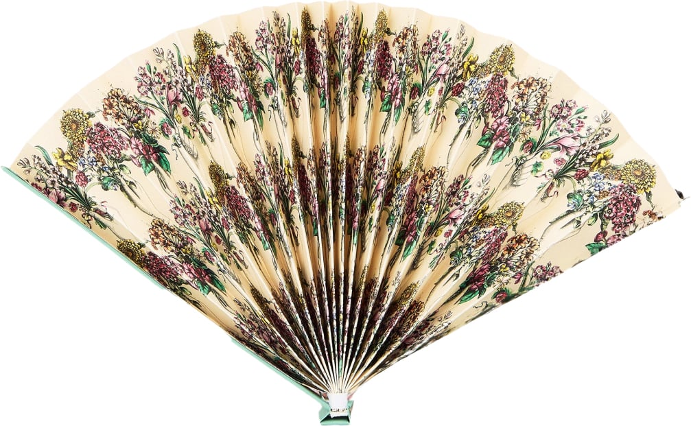 Gucci Flora Print Hand Fan Beige