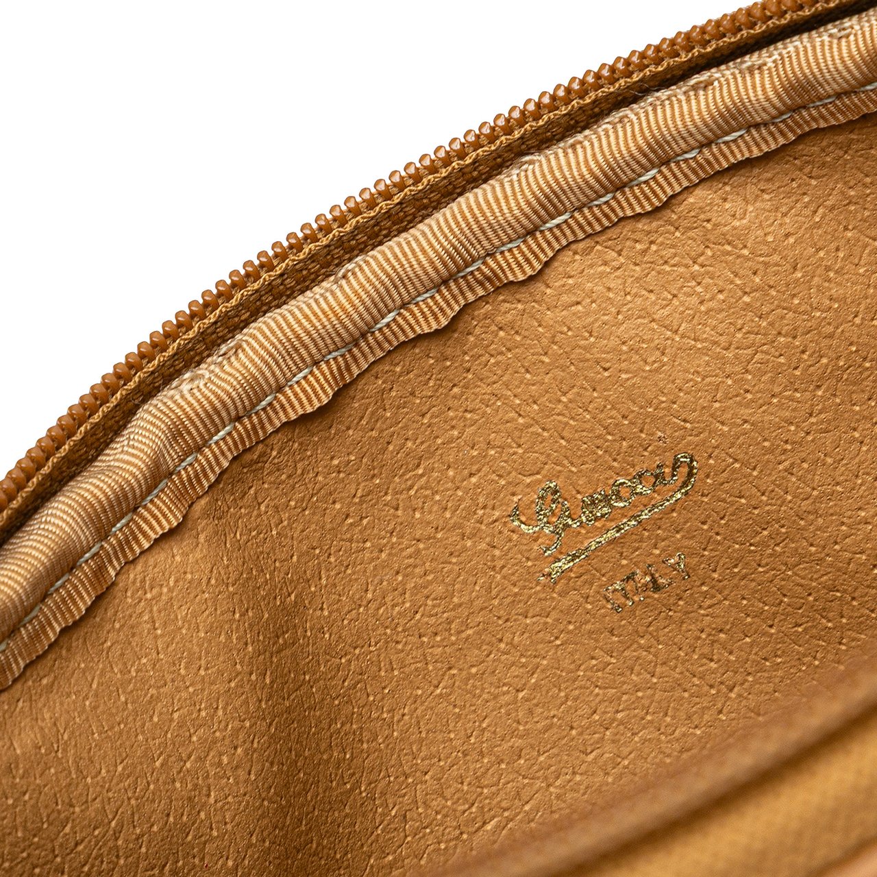 Gucci Micro GG Coated Canvas Travel Toiletry Cosmetic Pouch Bruin
