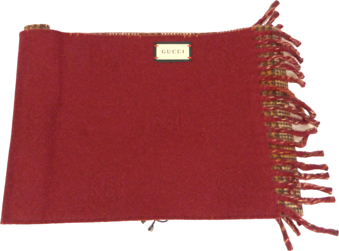 Gucci Sciarpa jacquard a quadri con logo GG Bruin