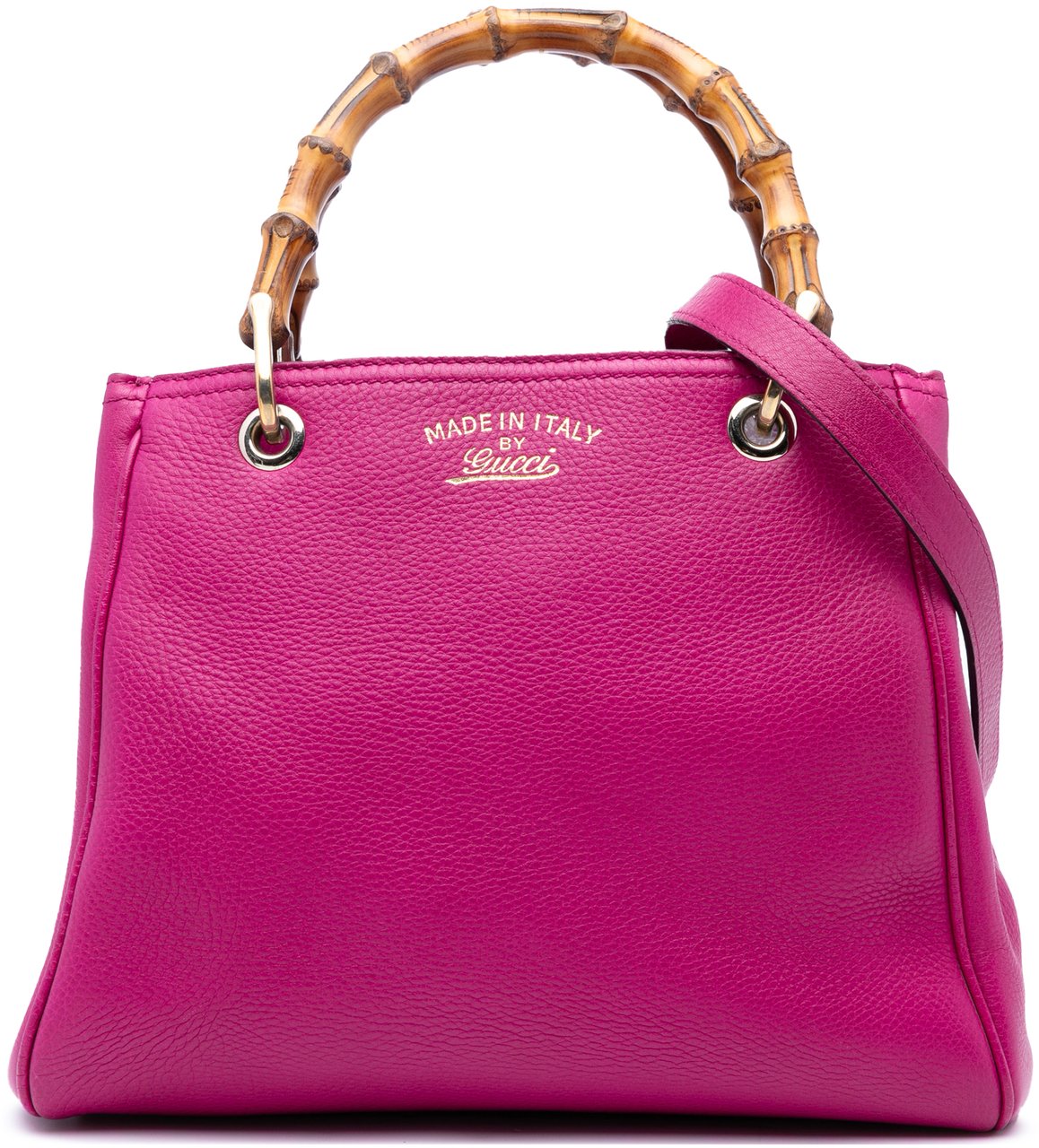 Gucci Small Calfskin Bamboo Shopper Satchel Roze