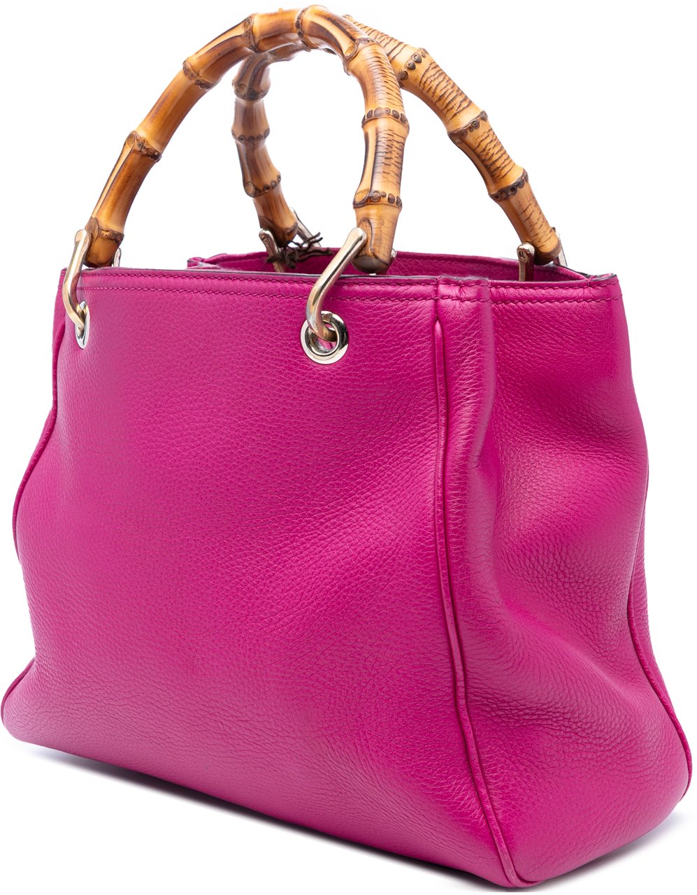 Gucci Small Calfskin Bamboo Shopper Satchel Roze