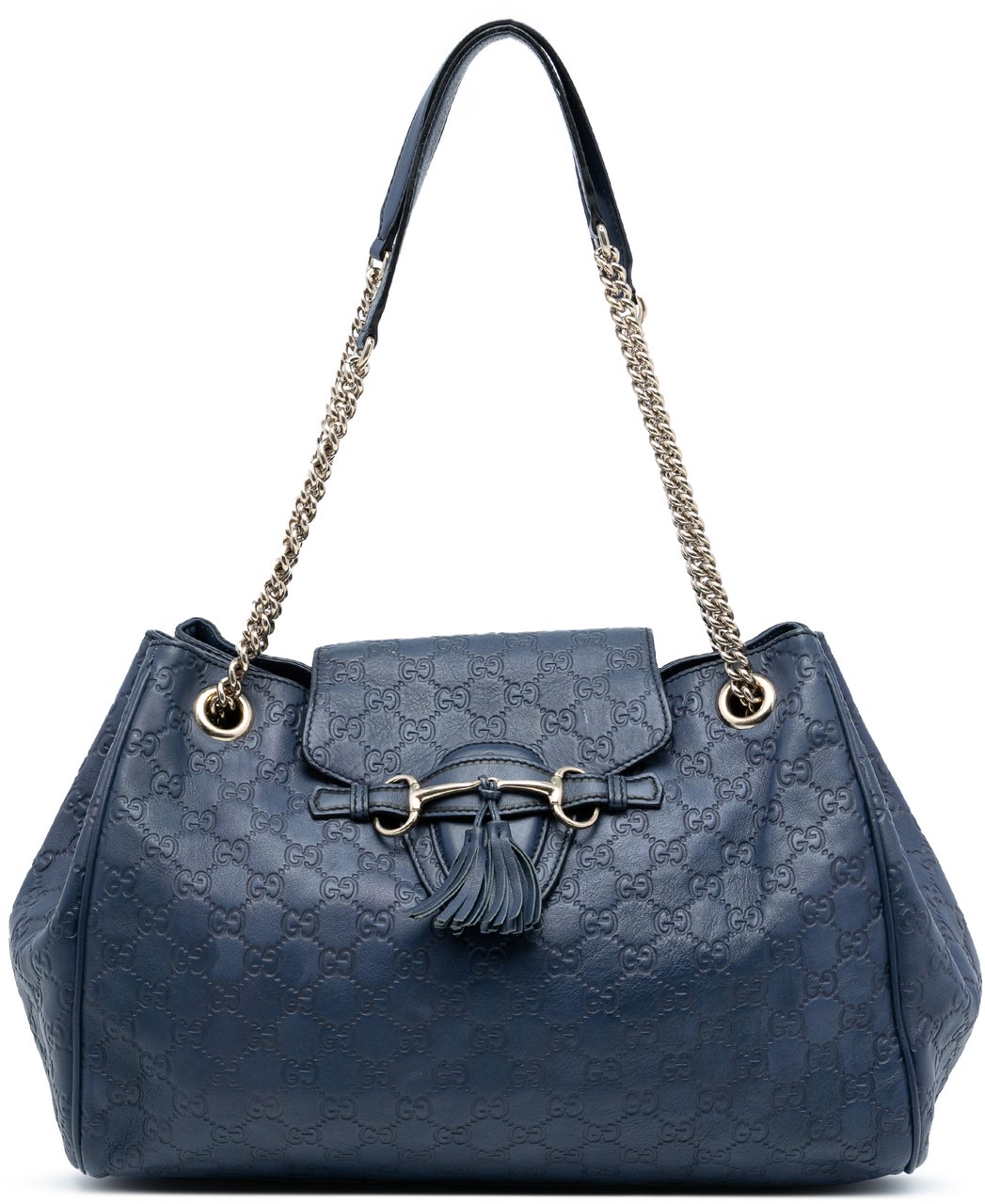 Gucci Large Guccissima Emily Chain Shoulder Bag Blauw