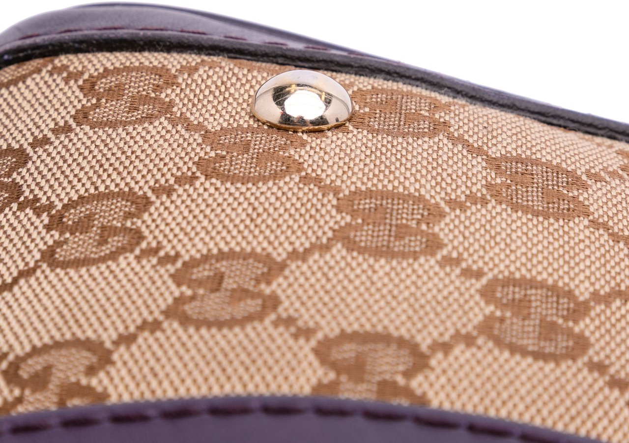 Gucci Medium GG Canvas Web Joy Boston Bag Bruin