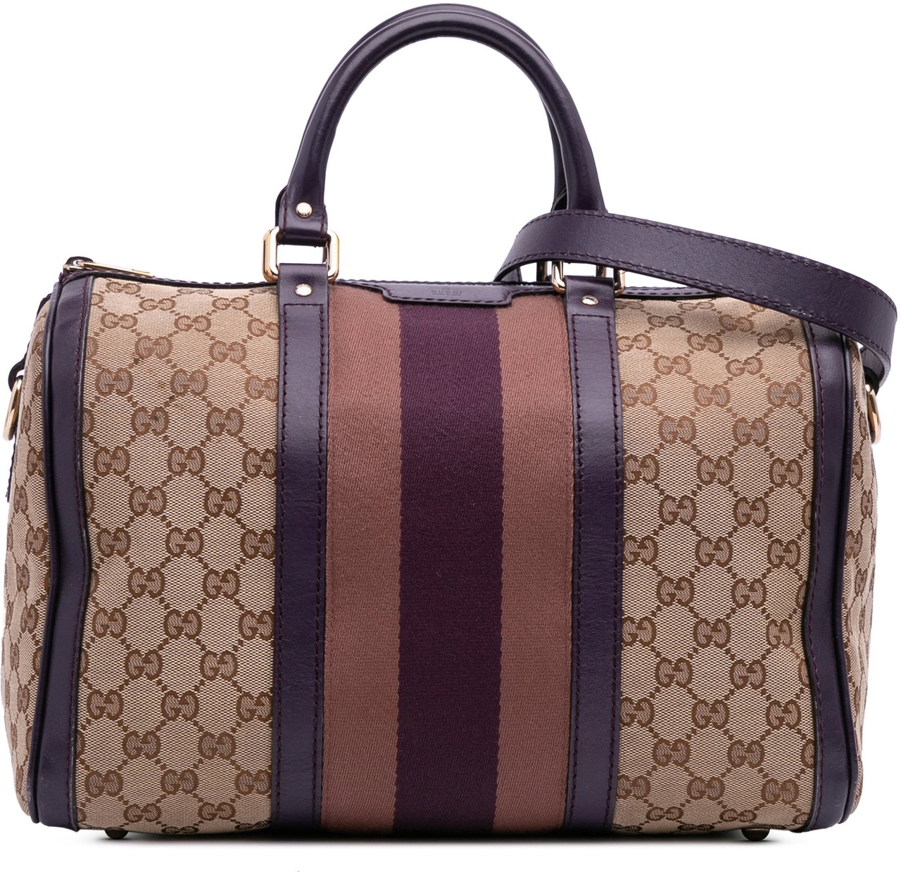 Gucci Medium GG Canvas Web Joy Boston Bag Bruin