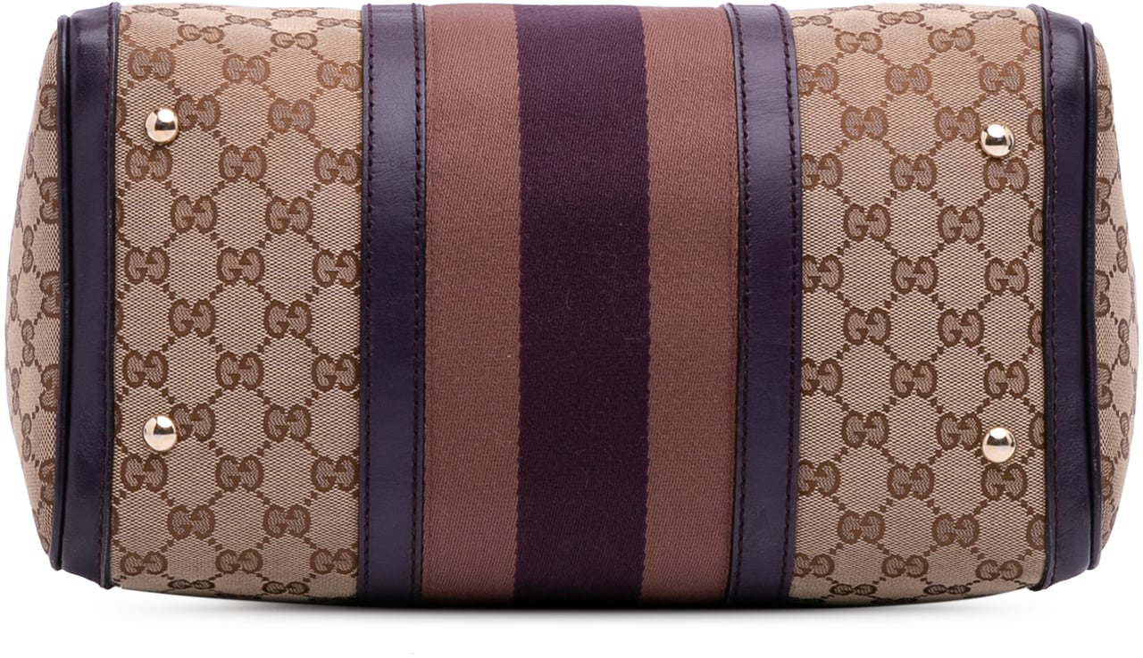 Gucci Medium GG Canvas Web Joy Boston Bag Bruin