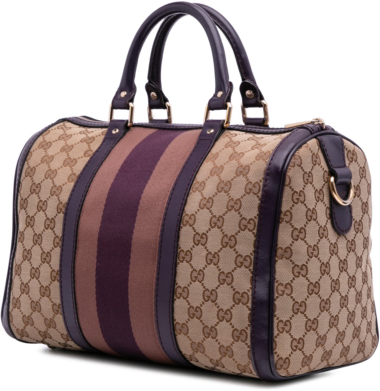 Gucci Medium GG Canvas Web Joy Boston Bag Bruin