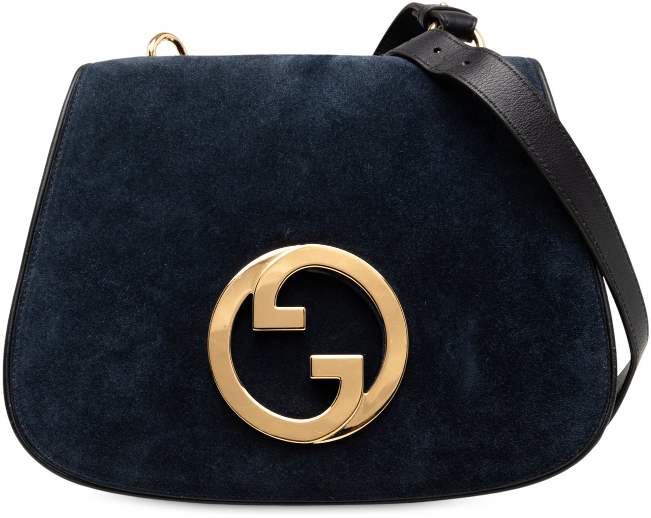 Gucci Medium Suede Blondie Crossbody Blauw