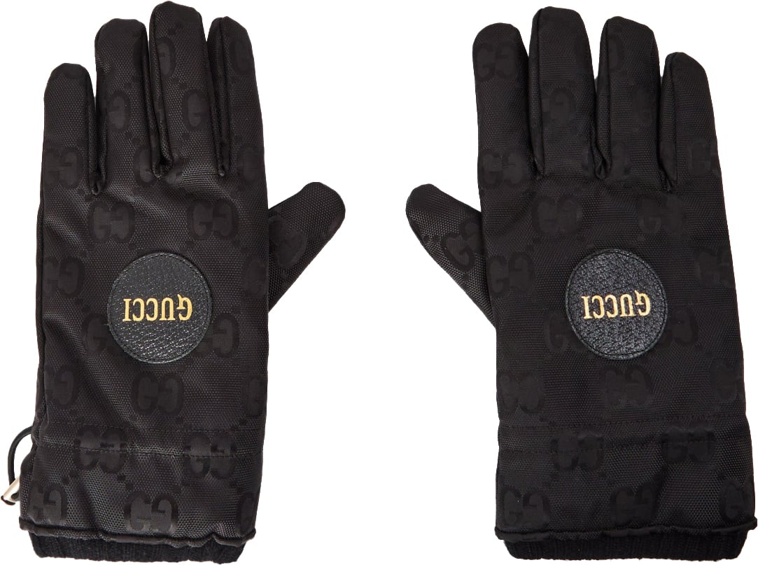 Gucci Gg Monogram Logo Gloves Zwart