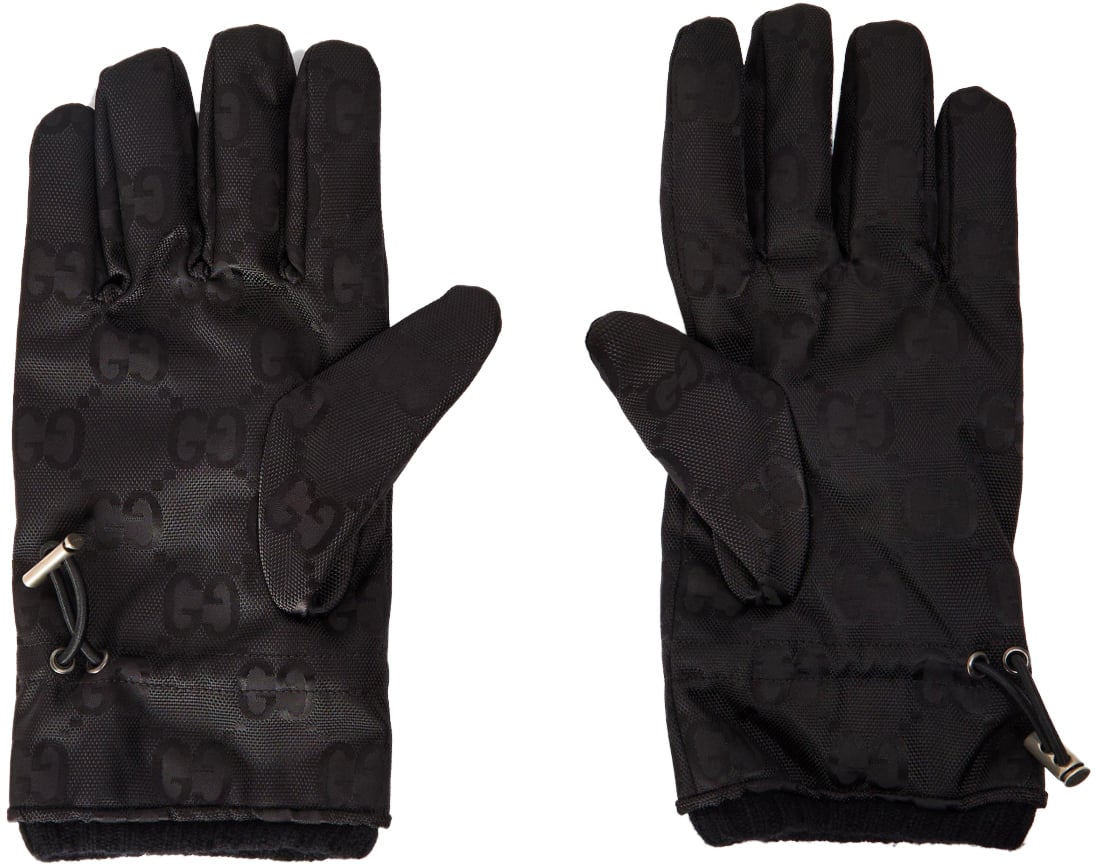 Gucci Gg Monogram Logo Gloves Zwart