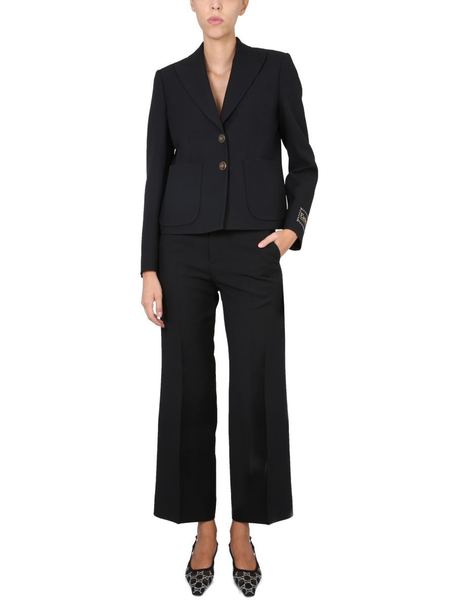 Gucci Single-Breasted Tailored Jacket with Lance Lapels Zwart