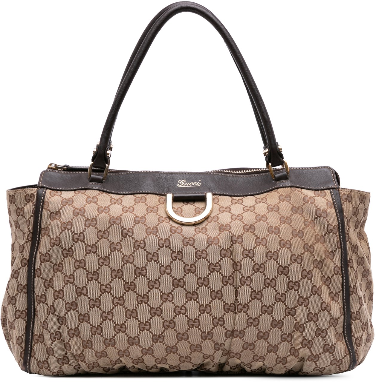 Gucci GG Canvas Abbey D Ring Tote Bruin