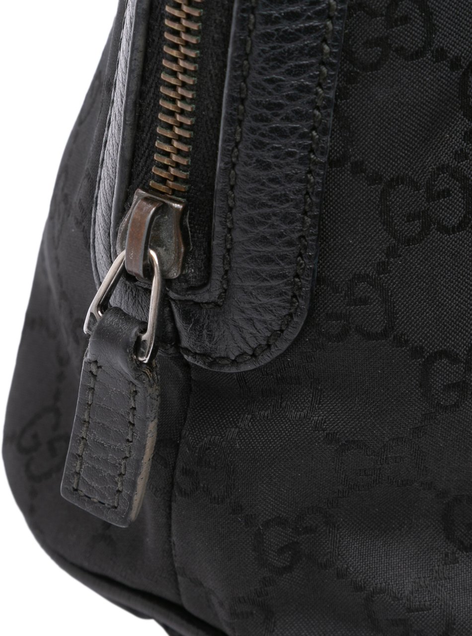 Gucci Mini GG Nylon Dome Satchel Zwart