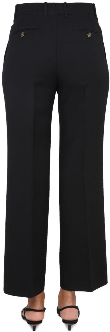 Gucci Cady Crepe Tailored Pants with Hidden Hook Closure Zwart