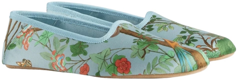 Gucci Satin Voyage Tian Slippers Blauw