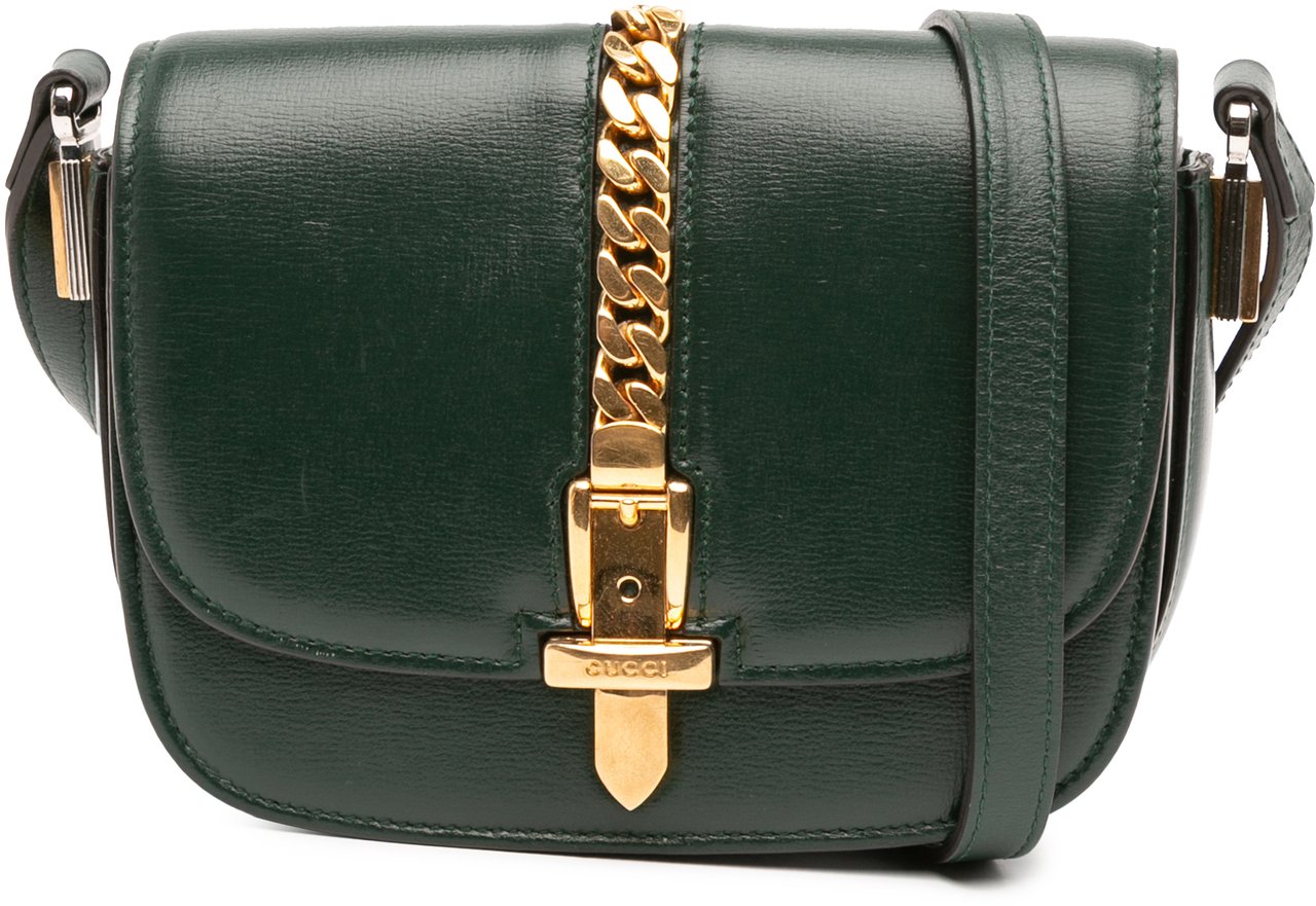 Gucci Mini Leather Sylvie 1969 Crossbody Groen