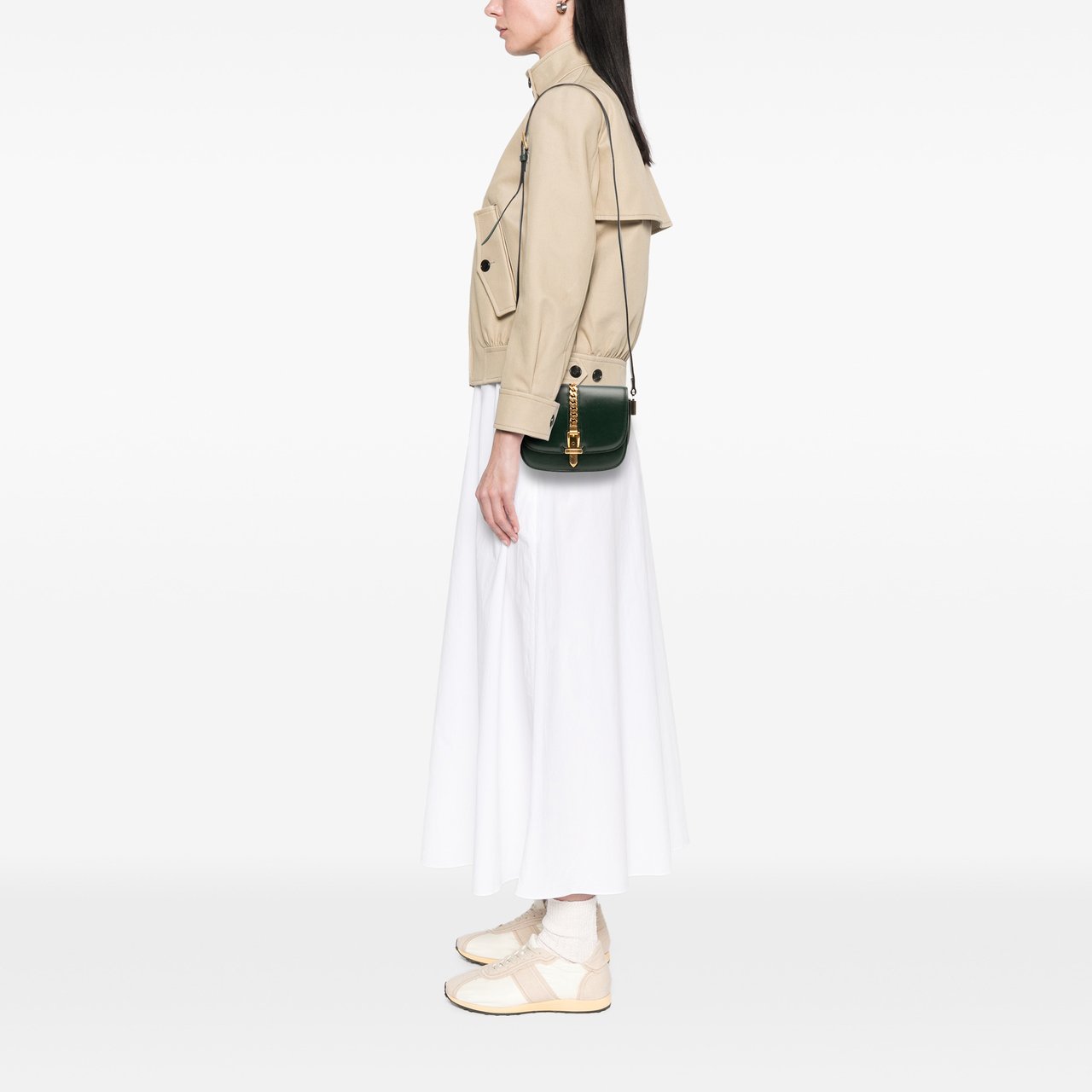 Gucci Mini Leather Sylvie 1969 Crossbody Groen
