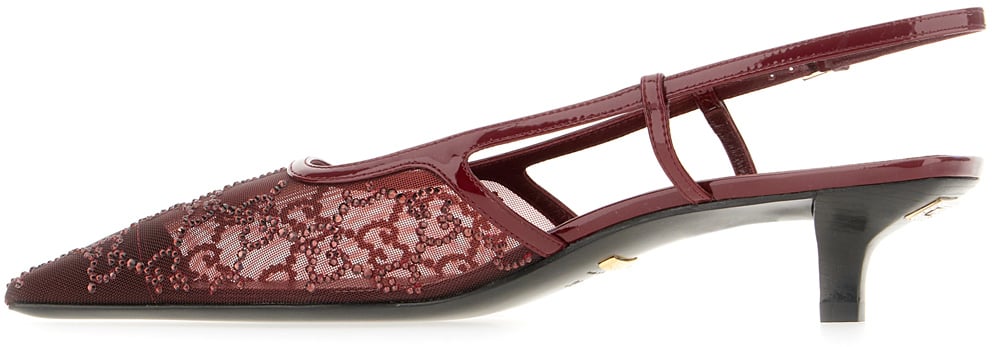 Gucci Gucci Burgundy mesh pumps Rood