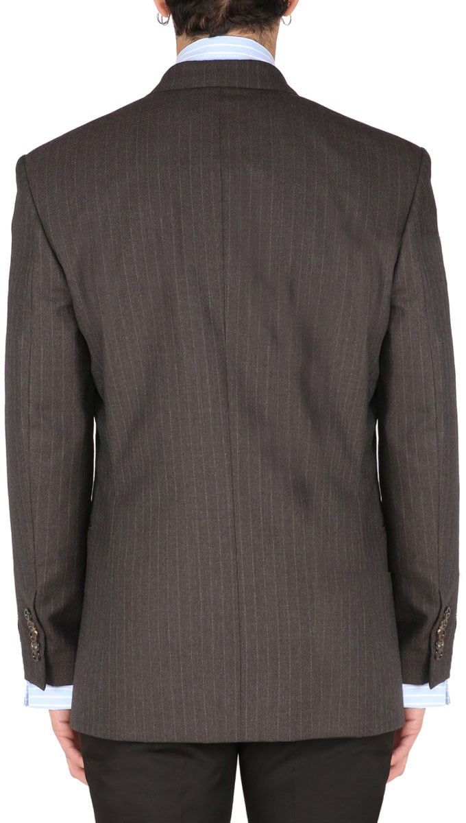 Gucci Double-Breasted Jacket with Peaked Lapels and Tailored Fit Grijs