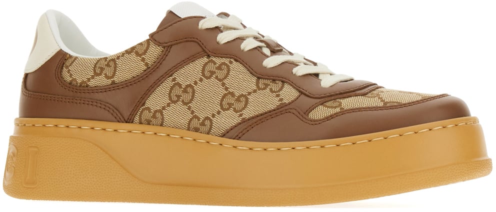 Gucci Gucci Leather and Original GG fabric GG sneakers Divers