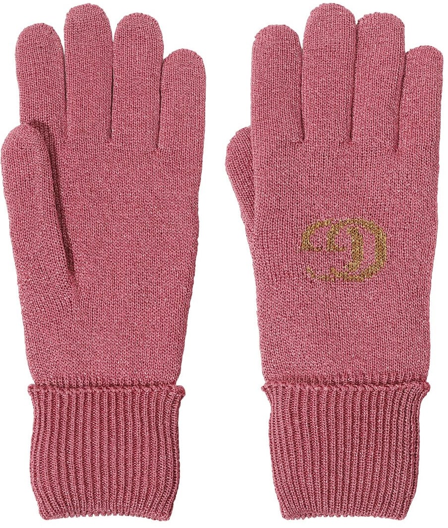 Gucci Gg Monogram Lurex Gloves Roze