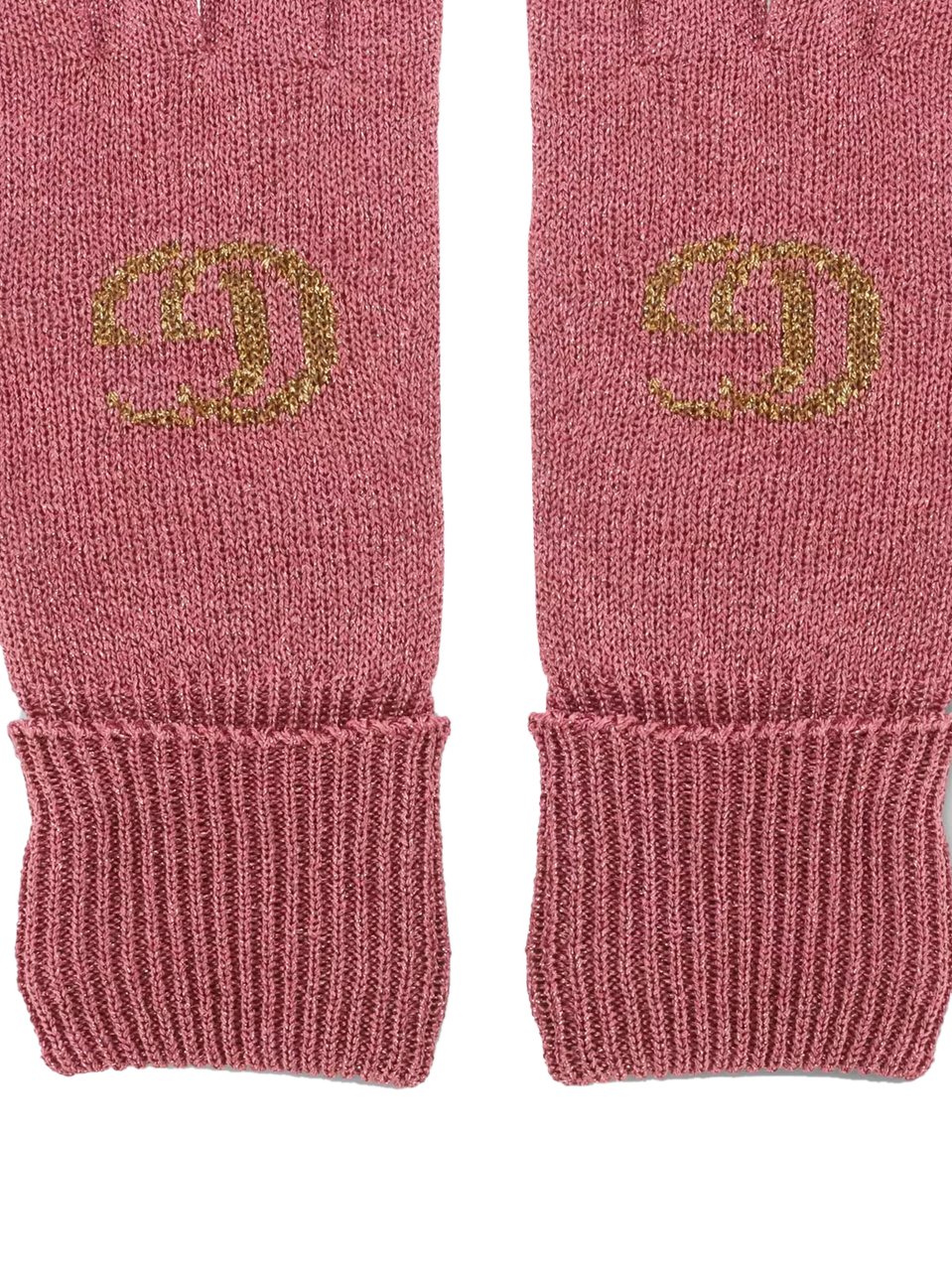 Gucci Gg Monogram Lurex Gloves Roze
