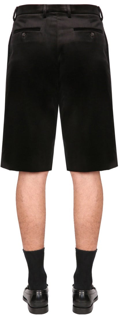 Gucci Stretch Velvet Shorts with Zipper Closure Zwart