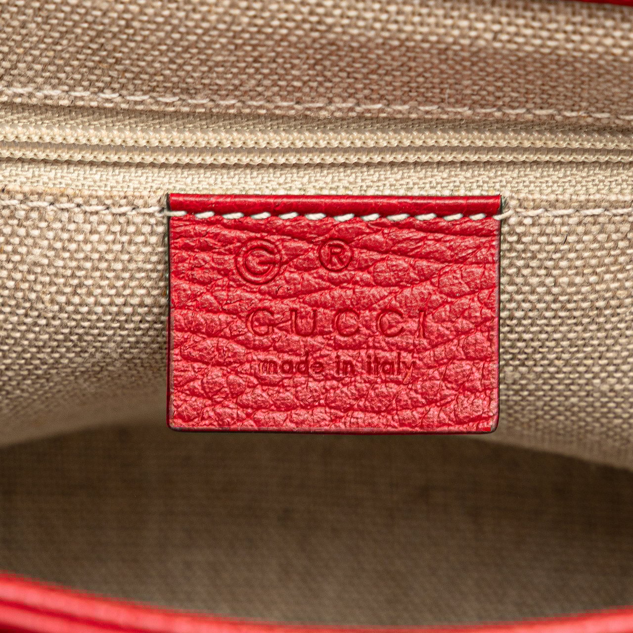 Gucci Small Dollar Calf Interlocking G Satchel Rood