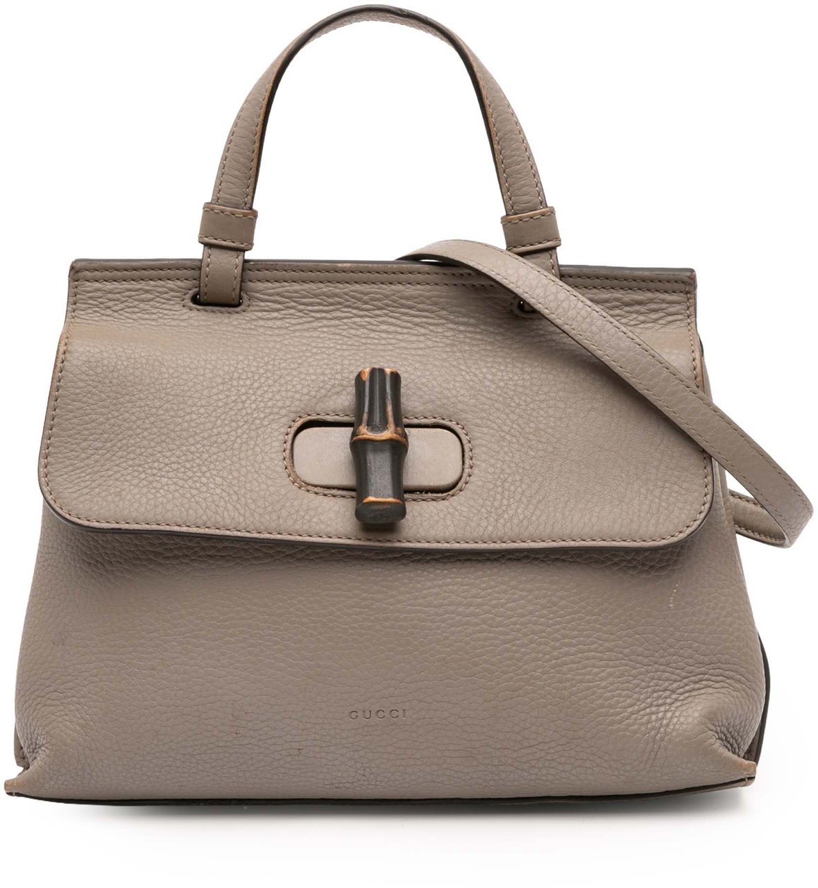 Gucci Small Leather Bamboo Daily Satchel Bruin