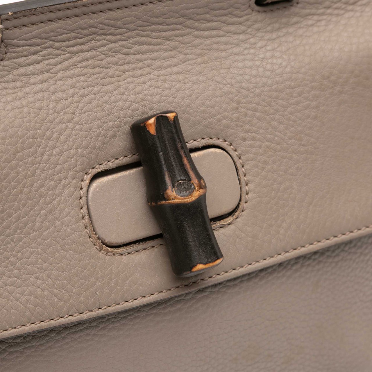 Gucci Small Leather Bamboo Daily Satchel Bruin