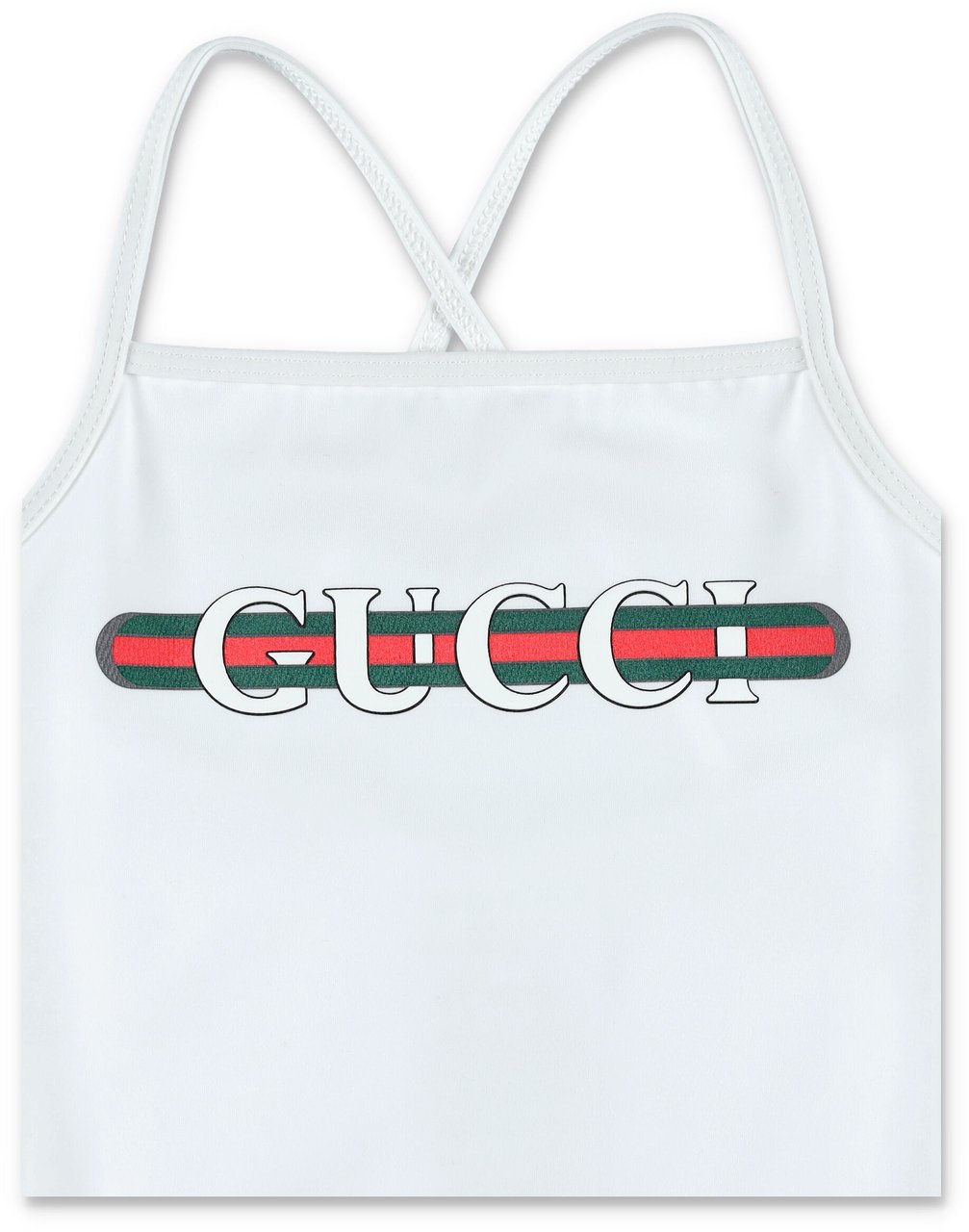 Gucci Kid - Printed lycra swimsuit Wit