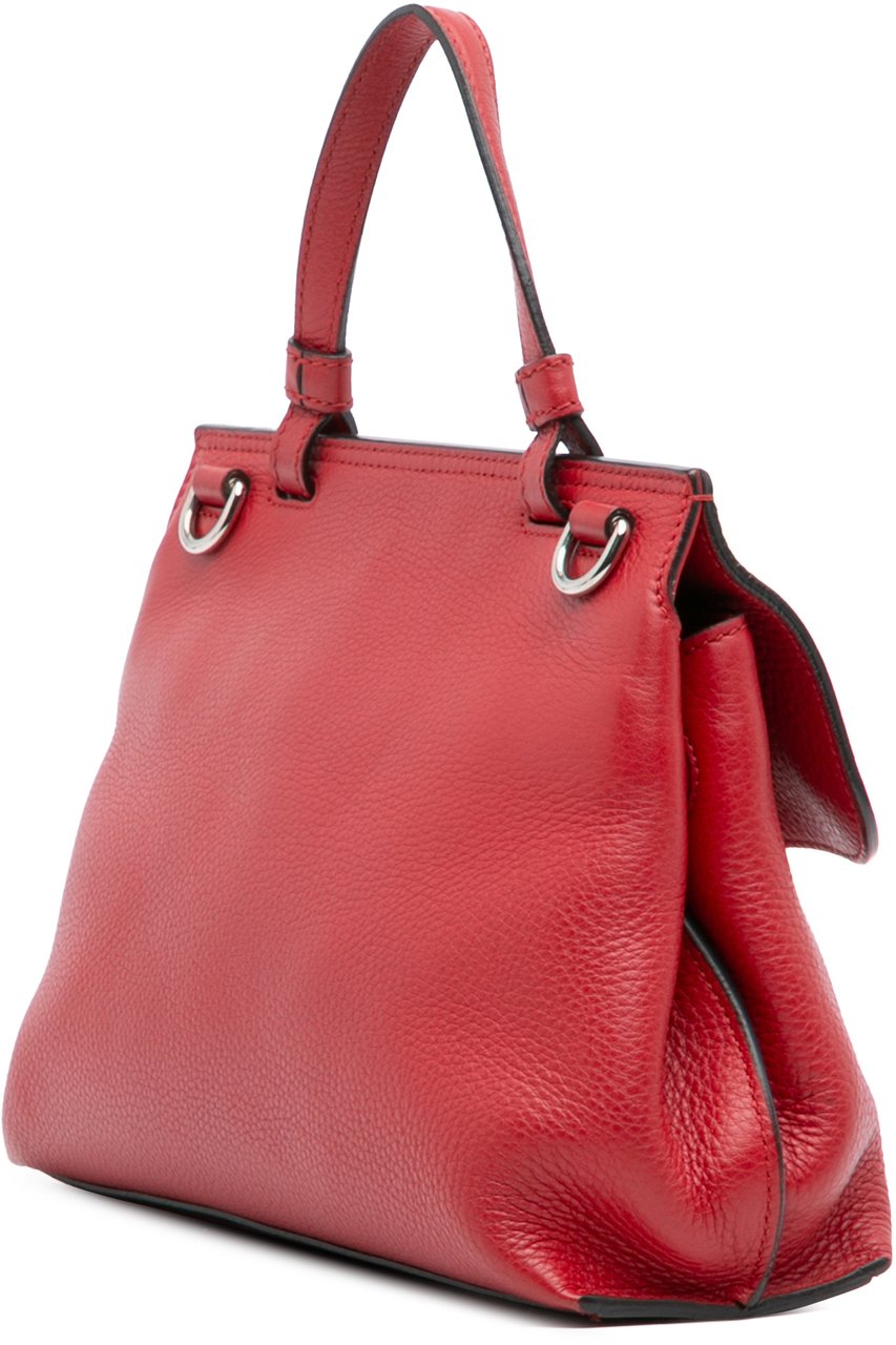 Gucci Small Leather Bamboo Daily Satchel Rood