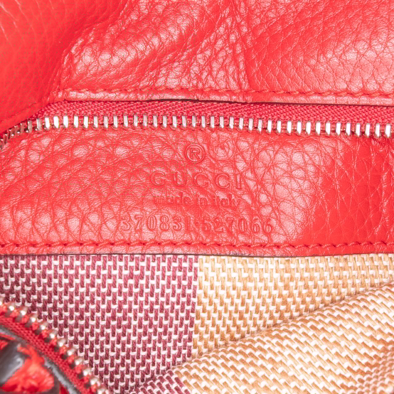 Gucci Small Leather Bamboo Daily Satchel Rood
