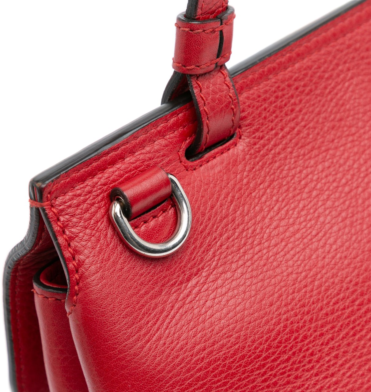 Gucci Small Leather Bamboo Daily Satchel Rood