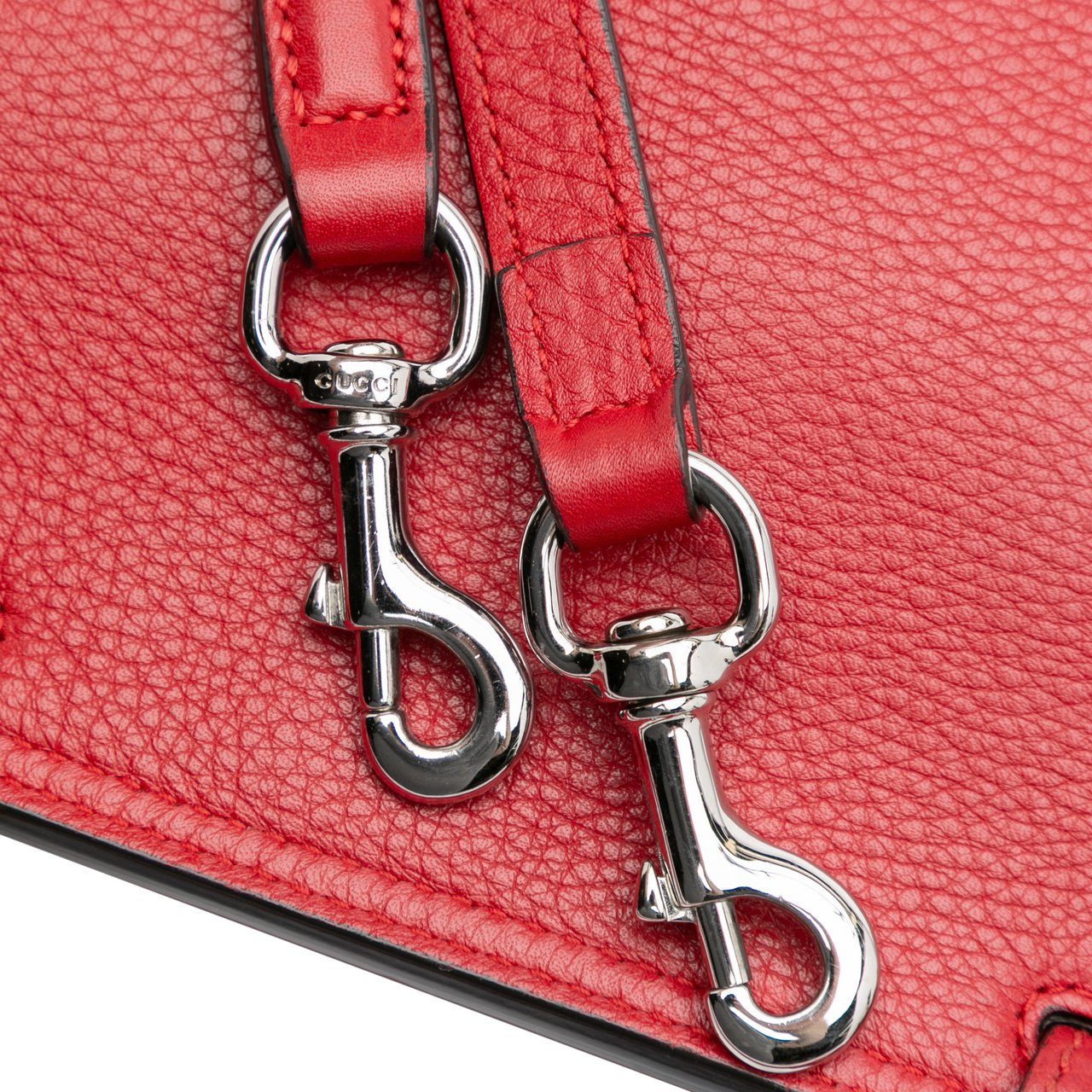 Gucci Small Leather Bamboo Daily Satchel Rood