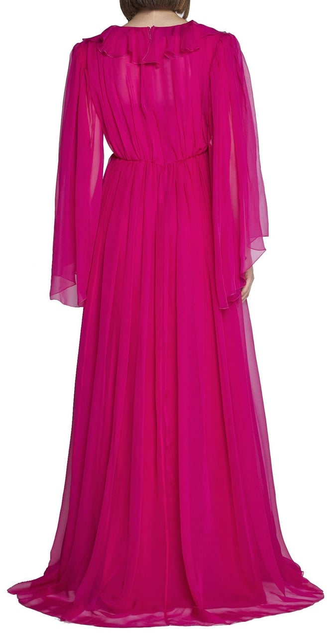 Gucci Gucci Silk Midi Dress Roze