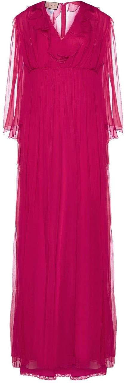 Gucci Gucci Silk Midi Dress Roze