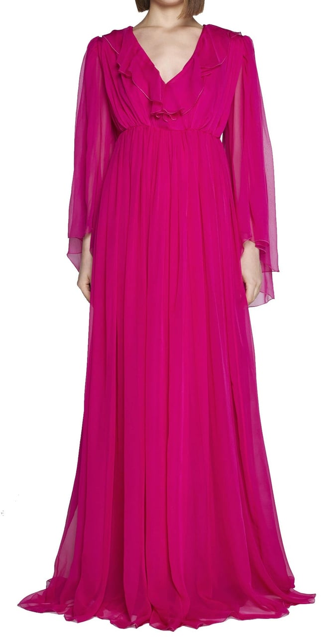 Gucci Gucci Silk Midi Dress Roze