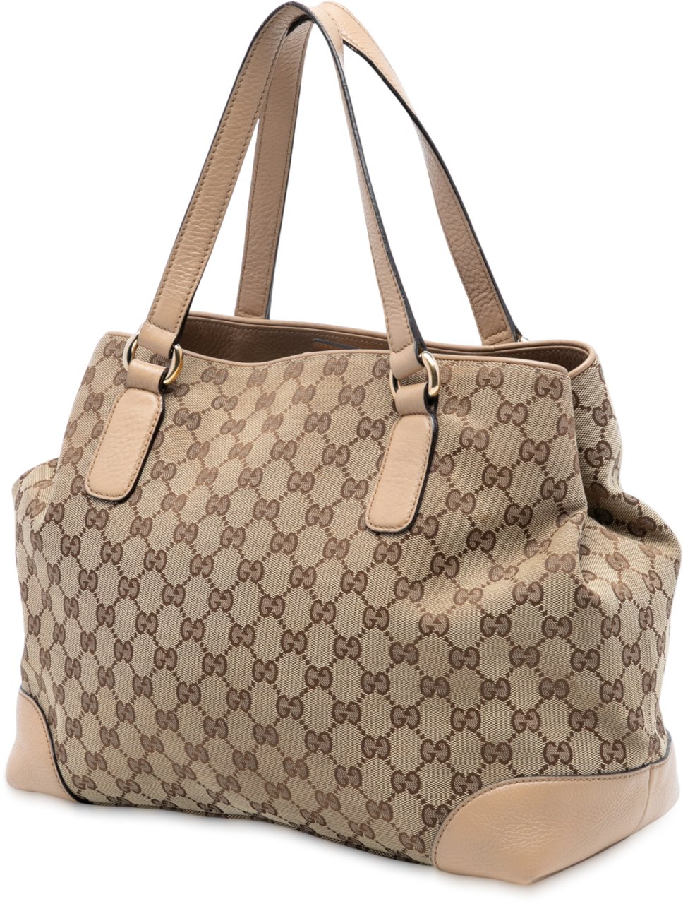 Gucci Medium GG Canvas Web Dressage Tote Bruin