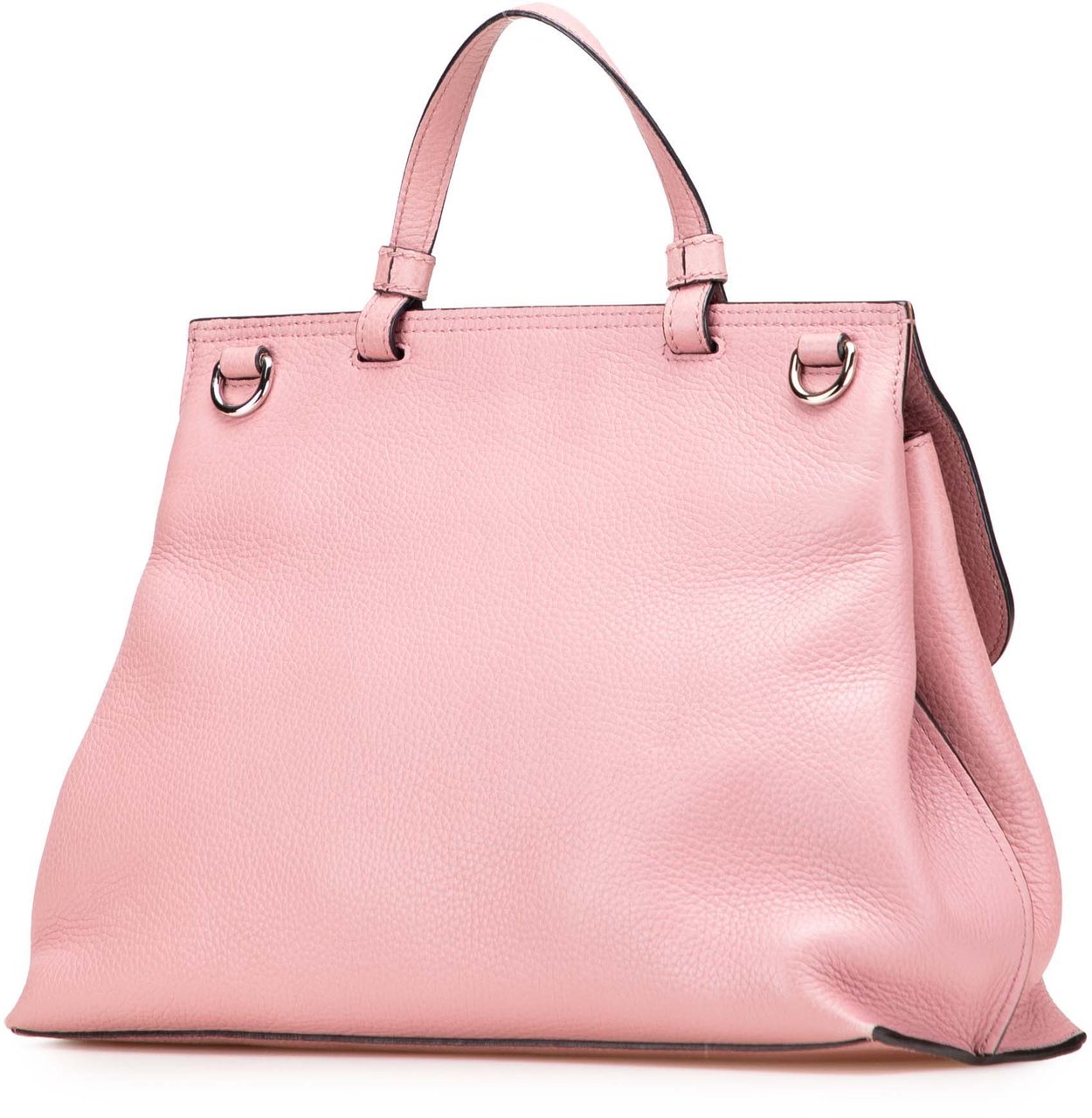 Gucci Medium Leather Bamboo Daily Satchel Roze