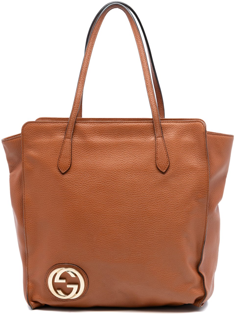 Gucci Dollar Calf Interlocking G Tote Bruin