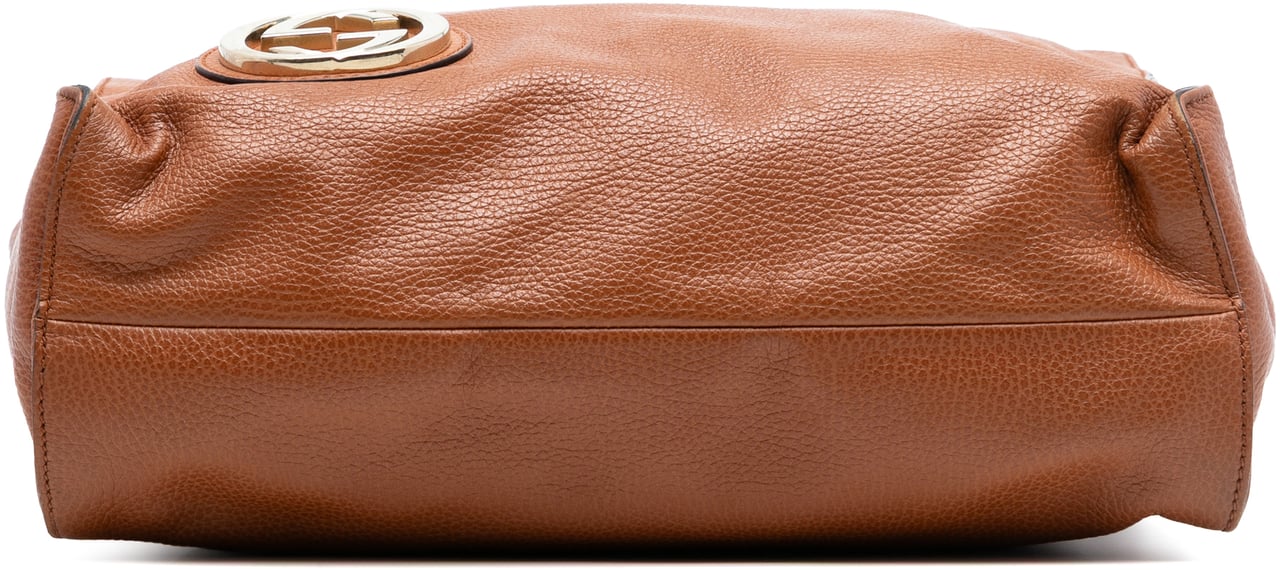 Gucci Dollar Calf Interlocking G Tote Bruin