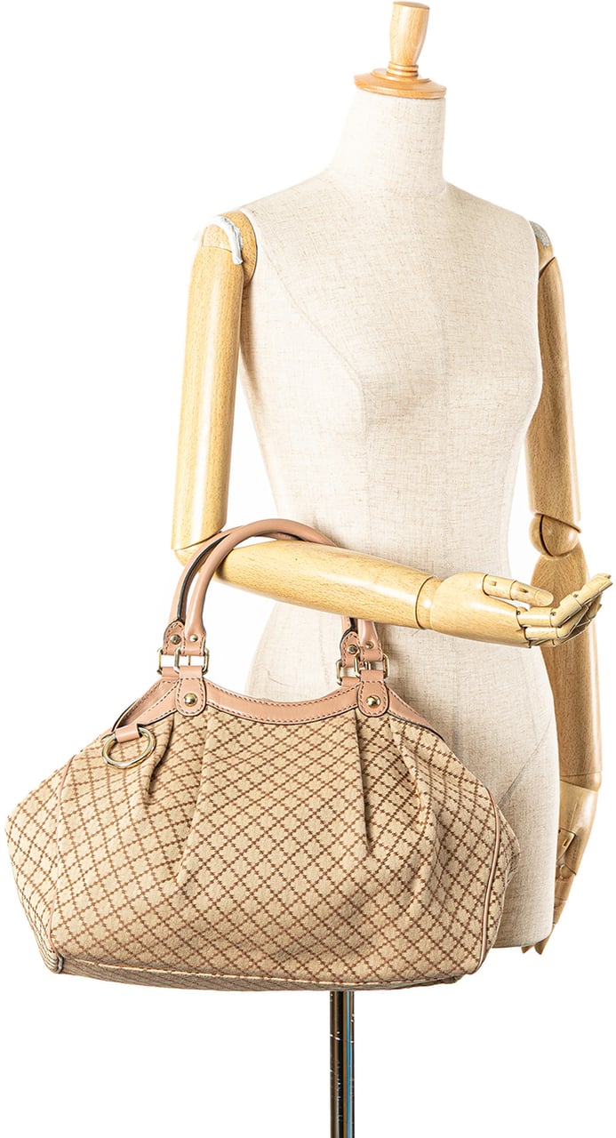 Gucci Medium Diamante Canvas Sukey Tote Bruin