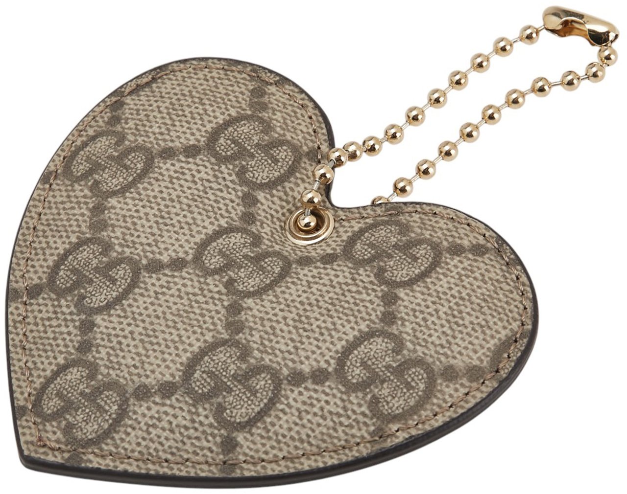 Gucci GG Supreme Heart Charm Key Chain Bruin