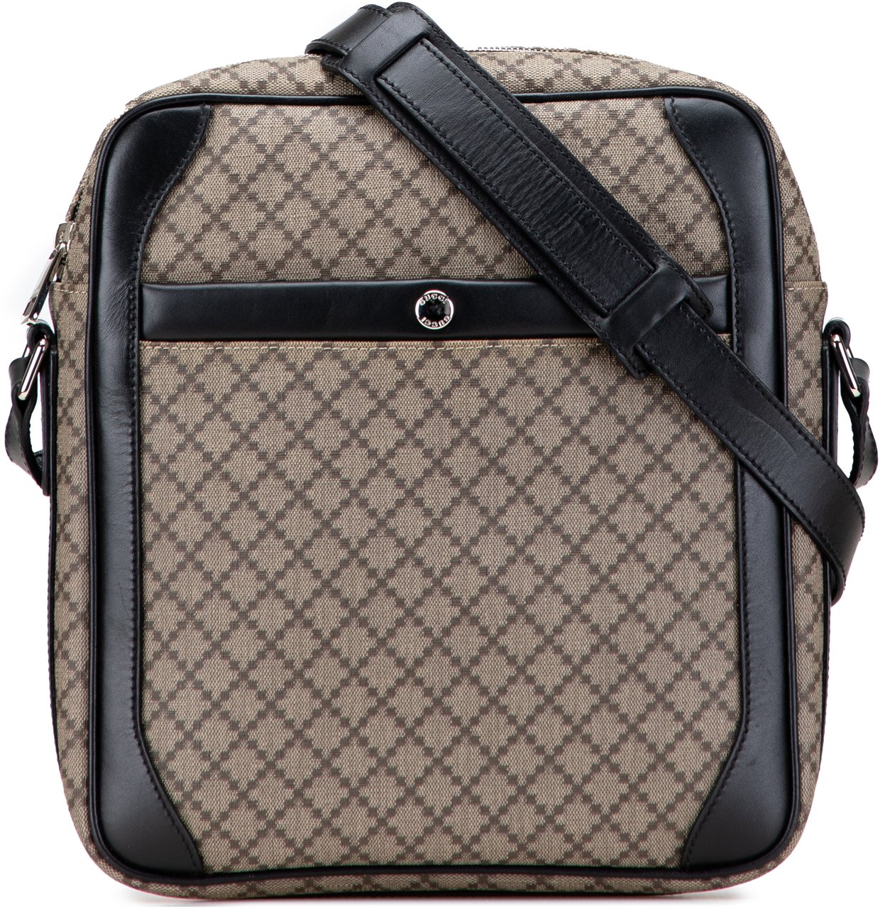 Gucci Diamante Coated Canvas Zip Crossbody Bruin