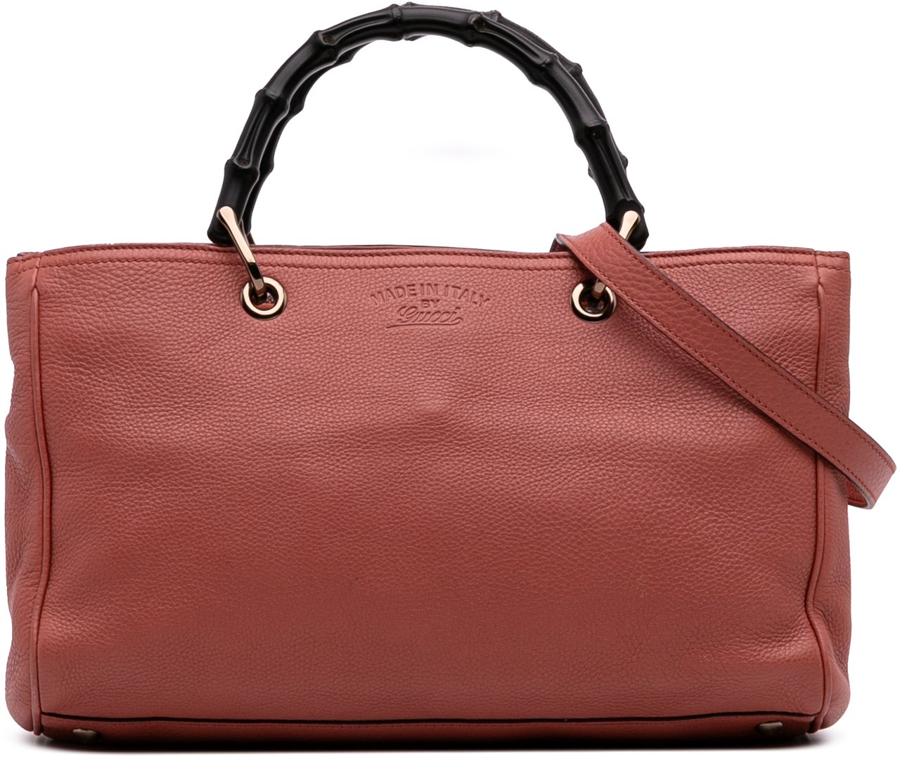 Gucci Medium Calfskin Bamboo Shopper Satchel Roze