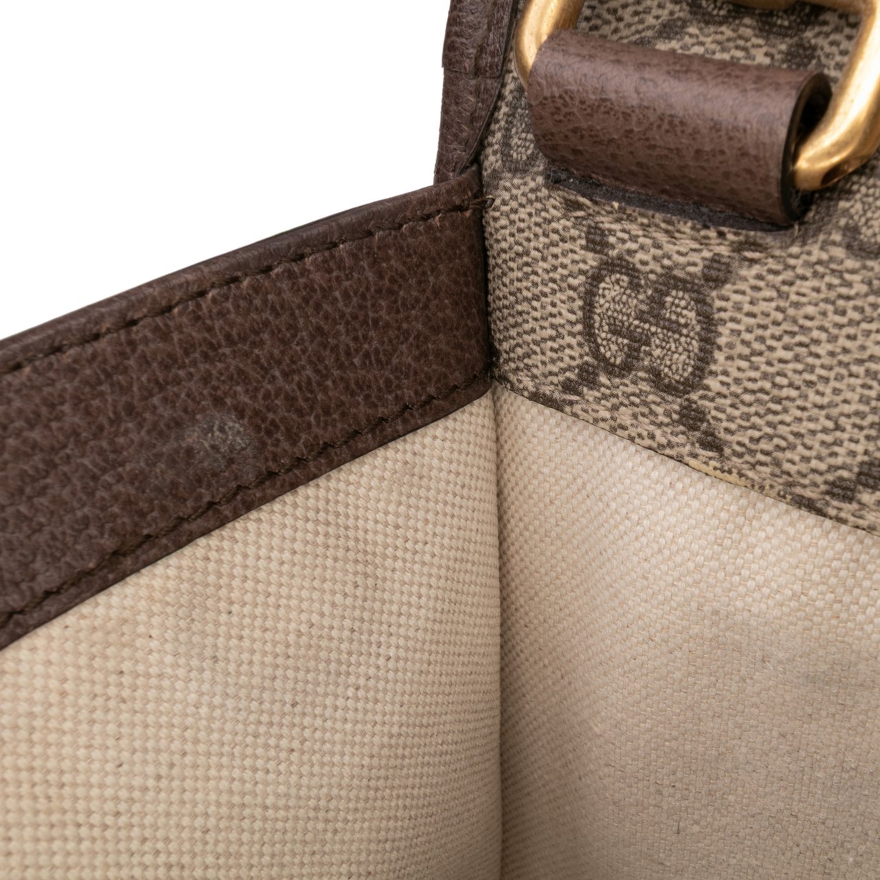 Gucci Medium GG Supreme Web Neo Vintage Double Flap Messenger Bag Bruin